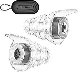 Hearprotek Ear Plugs for Concerts, high Fidelity Silicone Ear Plugs Noise Reduction Hearing Protection Noise reducing for Concerts,Festival,Musicians, Motorcycles,Rave-M Size 1Pair,Black