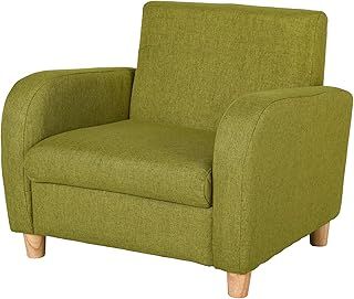 HOMCOM Kids Children Armchair Mini Sofa Wood Frame Anti-Slip Legs High Back Bedroom Playroom Furniture Green