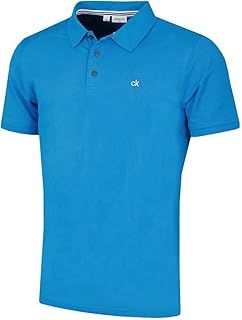Calvin Klein Mens 2025 Campus 3 Button Ribbed Collar Golf Polo Shirt