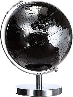 Lesser & Pavey Black & Silver World Globe, Metal, 19cm