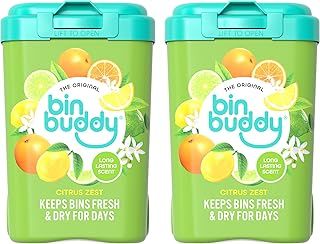 Bin Buddy Fresh Citrus Zest, 450g, Pack of 2 - Bin Freshener Deodoriser Powder - Leaves Your Bin Smelling Great - Suitable for Indoor and Outdoor Bins