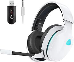 Gaming headset, 2.4GHz Wireless Gaming Headphone for PS4, PS5, PC, Mac, 5.2 Bluetooth Headphone with Detachable Noise Canceling 3D Microphone, 3.5mm Wired Mode for Xbox Series