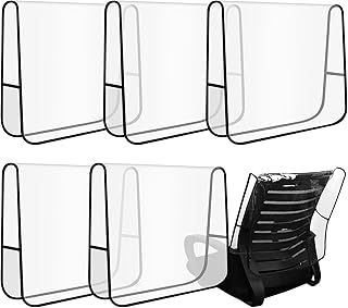 HAOWANWW 5 Pcs Chair Back Cover Salon Chair Protector Plastic Clear Chair Back Cover Prevents Damage to Spa/Salon Chair Round Hairdressing Chair Back Cover Fit Most Standard Salon Office Chair