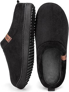 MERRIMAC Men's Slip-on Slippers Comfy Memory Foam Non-slip Indoor House Shoes