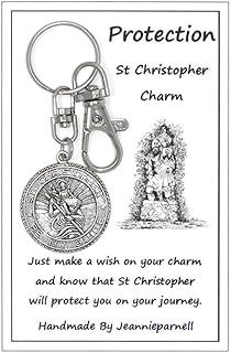 Z192H - Carded St Christopher Keyring - Protection - Handmade