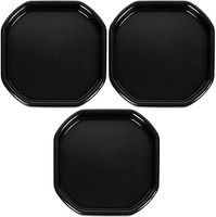 (Set of 3) - Small Mixing Tray 70cm x 70cm Plastic Assorted Tuff Tray Kids Messy Activities Perfect for Playing Toy Sand Pool Pit Water Game Garden Beach (Black)