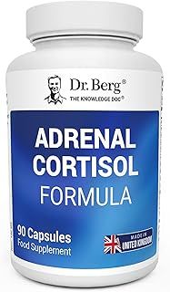 Dr. Berg’s Adrenal & Cortisol Formula - Supplement for Hormone Balance, Stress, & Focus - Support for Healthy Adrenal Gland - Vegetarian Ingredients 90 Capsules