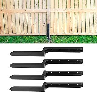 Fence Post Repair Stakes Kit, Fence Post Support Repair Kit Fence Post Anchor Ground Spike Heavy Duty Steel Fence Post Spikes, for Repairing Tilted Broken Wooden Fence (4pack)