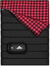 Mcota Cotton Flannel Double Sleeping Bag For Camping, Backpacking Or Hiking. Queen Size 2 Person Waterproof Sleeping Bag For Adults Or Teens. Truck, Tent, Or Sleeping Pad, Lightweight