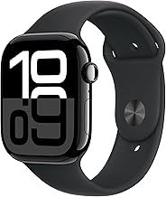 Apple Watch Series 10 GPS 46 mm Smartwatch with Jet Black Aluminium Case with Black Sport Band - M/L. Fitness Tracker, ECG App, Always-On Retina Display, Water Resistant