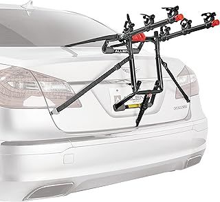 Allen Sports Deluxe+ 3-Bike Trunk Mounted Carrier, Model QS3, Black