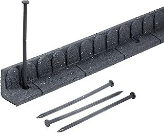 Nicoman Lawnmover Friendly Garden Border 4-ft Rubber Landscape Grass Lawn Mower Edging Section 120cm, Grey, Pack of 1