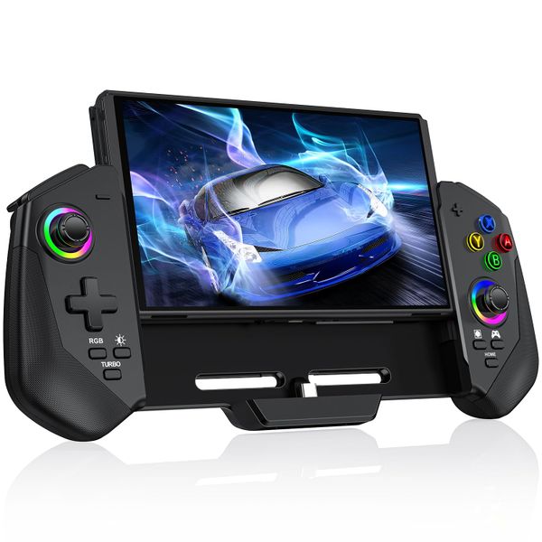 One-Piece Switch Pro Controllers Replacement for Nintendo Switch/OLED, Switch Controller for Handheld Grip with Hall Effect Joystick,One-Piece Switch Joycon with Turbo/Programmable/6-Axis/Vibration