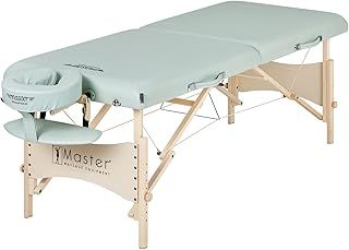 Master Massage 71cm Wide Lightweight Paradise Wood Portable Massage Table W/Carry Case, Capacity: 300kg Massage Couch Beauty Bed Tattoo Table, Mint Green