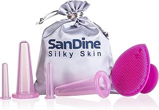 Face Cupping Set - Cupping Therapy Set for Face - Facial Cupping Sets - Ideal to Cup your Cheeks, Chin and Lips - Anti Cellulite Silicone Cups Kit - by Sandine (pink)
