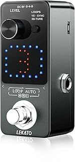 LEKATO Guitar Loop Effect Pedal Triple Looper Pedal with SYNC & Tuner Function,Looper Tuner Pedal with Screen for Electric Guitar Bass Unlimited Overdub Loop Effect Pedal 3 Loops 18 Mins Record Time