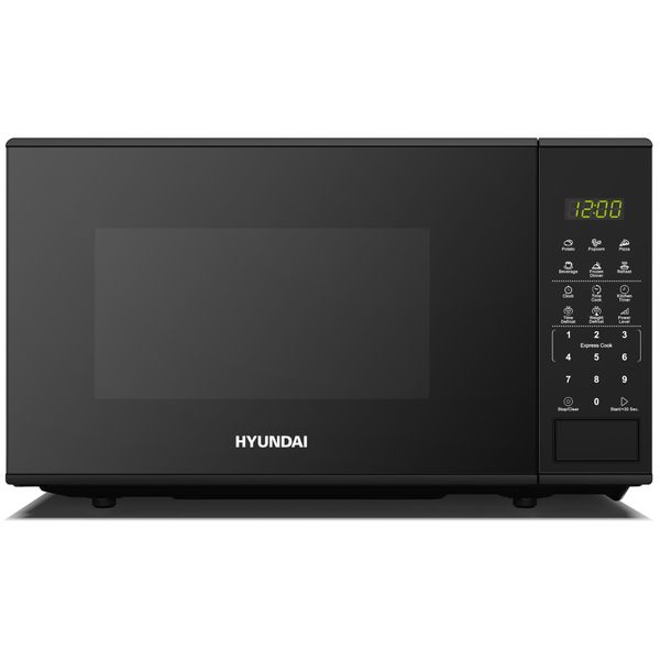 Hyundai 800W 20L Black Digital Microwave, Stainless Steel Interior, 11 Power Levels, Automatic Defrost, 6 Auto Cook Modes, Clock and Timer, Digital Controls, Easy Clean & Child Lock