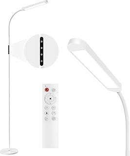 MediAcous LED Floor Lamp, 12W Floor Standing Lamp with 5 Color Temperature & 5 Brightness, Reading Lamp Floor Standing, Dimmable Floor Lamp for Living Room, Bedroom, Office, 1H Timer, Memory Function