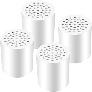 4 Pack 20 Stage Shower Filter Universal Replacement Cartridge Hard Water Purifier Removes Chlorine, Heavy Metals, Iron, Other Sediments, Water Softener with High Output, Skin and Hair Healthy