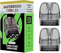 Compatible with VaporesoLuxe-X Replacement 5ML Large Pods Luxe X, Luxe XR,Luxe XR Max -Pack of 2 - No nicotine(0.3,0.4,0.6 and 0.8 OHM)(0.6 OHM) Packaging may change by manufacturer