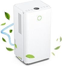 12L/24H Dehumidifier, Dehumidifiers for Home for Damp Drying Clothes, Portable Electric Dehumidifier for Bedroom Office, Basement, Laundry, Auto/Dry/Sleep Mode, Humidity Display, Timer, Drainage Hose