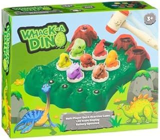Whack-a-Dino Electronic Arcade Game With LED Score Display and 2 Hammers - Interactive Educational Developmental Toy for Toddlers, Kids, Girls and Boys Age 3-6 Years Old