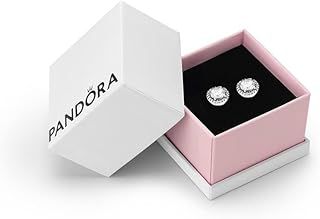 Pandora Timeless Women's Sterling Silver Round Sparkle Clear Cubic Zirconia Stud Earrings