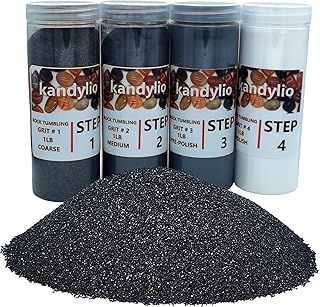 4-Steps Rock Tumbler Abrasive Grit and Polish Refill Media Kit Silicon Carbide & Aluminum Oxide Media