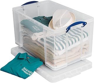 Really Useful 84 Litre Versatile Clear Storage Box: Stackable, Transparent, Secure. Ideal for Storage & Transport. Organize with Ease, Ultimate Convenience