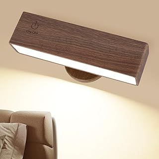 Battery Operated Wall Light, Rechargeable Wall Sconces, Magnetic Wall Lights Indoor 360° Rotation, Stick On Wall Lights, Battery Wall Lamp, Sconces Wall Light No Wire for Bedroom, Living Room