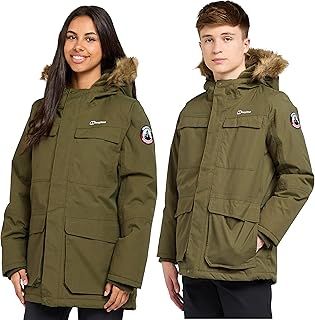 Berghaus Kids' Fourstones Parka Jacket with Adjustable Hood, Removable Faux Fur Trim, Waterproof & Insulated Winter Coat for Boys & Girls, Walking, Hiking & Outdoor Recreation, 10'000mm HH