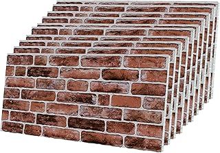 IZODEKOR Wall Panelling, Stone Look, Polystyrene 3D Wall Panels, Facing Stone Look for Kitchen, Bathroom, Balcony, Bedroom, Living Room, Kitchen Back Wall and Patio, Honey Coffee (10 x Panels)