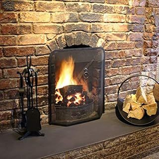Fireplace Guard Spark Guard Fire Screen Single Panel Black Transparent New