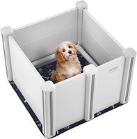 VEVOR Dog Whelping Box, 28.3 x 28.3 x 18.1in Whelping Box for Dogs and Puppies, Whelping Pen for Puppies, Dog Birthing Box with Rails and Washable Pee Pad, Whelping Box for Small Breed Dogs, White