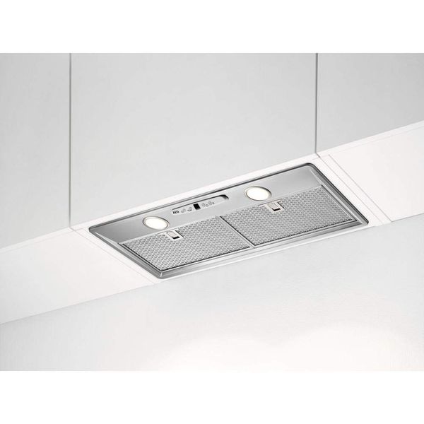 AEG 5000 Series Canopy Cooker Hood, DGB3850M, ExtractionTech, 70cm, LED Lights, 3 Variable Speeds, Washable filter, One Touch Control, Vent Capacity 600 (m³/h) 63 dB, Stainless Steel