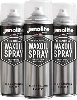 JENOLITE Waxoil Rust Prevention & Protection Aerosol Spray | 3x500ml | CLEAR | Waxoil Aerosol Spray for Cars, Vans & Motorbikes | Rust Protection | Ideal Underseal For Cars