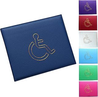 Glamified, glam Soft Leather Disabled Badge Holder Wallet Disability Parking Badge Cover Holder by Disabled Blue Badge Display Holder (Blue)