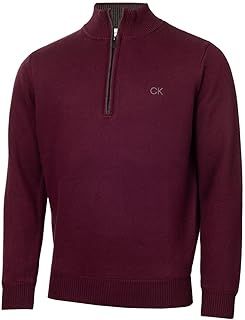 Calvin Klein Mens 2025 Lined Chunky Windproof Lined 1/2 Zip Sweater