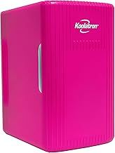 Koolatron Retro Mini Fridge For Bedrooms 6L Small 8 Can Table Top 12V Portable Cooler Warmer Refrigerator Quiet Mini Fridges For Skincare Food Drinks Kids Home Car & Travel Pink