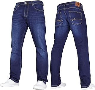 Crosshatch Mens Stretch Straight Leg Classic Regular Fit Basic Denim Jeans, 5 Pocket, Zipper, Solid, 30, 32 or 34 inches