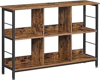 VASAGLE Bookcase, Bookshelf, Ladder Shelf 3-Tier, Display Storage Rack Shelf, for Office, Living Room, Bedroom, 33 x 100 x 103.1 cm, Industrial, Rustic Brown and Black LLS112B01
