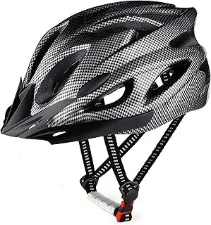 Cycle Helmet, Lightweight Bicycle Helmet, Adjustable Mountain & Road Bike Helmets for Adults, 18 Vents with Adjustable Strap & Detachable Visor for Mens Womens(Head Sizes 58-62cm)