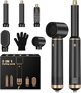Magic Styler 5 in 1 Hair Styler, Magic Air Styler with Curl Straighten, Volumise, Smooth and Hairdryer Brushes for Styling, Blow Dryer Brush, Hot Air Styler for All Hair Type/Length