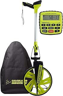 Calculated Industries #6575 DigiRoller Plus III 12.5 Inch Estimators Electronic Distance Measuring Wheel with Large Backlit Digital Display; Measure in Feet, Inches, Meters, Yards; Carrying Pack