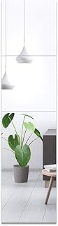 EVENLIVE® Full length mirror Tiles, 30cm x 30cm 4 Pack-Self Adhesive Real Glass Frameless Wall Mirrors for Home Decoration