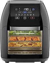 CHEFMAN 5 in 1 Air Fryer Oven with Rotisserie, 10L 1800W, 17 Presets Air Fry, Dehydrator, Roast, Bake, Family Size Large Air Fryer with Auto Shutoff and View Window, Black
