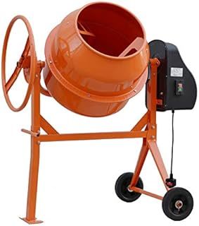 63L Electric Cement Mixer, 220W Concrete Mixer with Wheels and Stand, Portable Mud Mixer Machine for Cement, Stucco, Seeds and Fodder, 230V, 50Hz, 30RPM, Orange