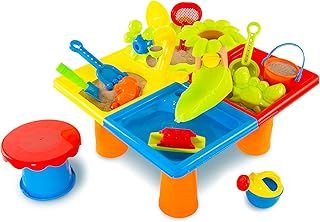 Sand & Water Table | 25-Piece Outdoor Play Table for Kids & Toddlers | Large Sand & Water Play Set with Moulds, Water Wheel, Buckets & Spade | Fun Sensory Toy for Garden & Messy Play
