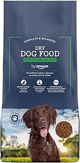 by Amazon - Complete Dry Dog Food for Adult Dogs, Rich in Lamb and Rice, 1 Pack of 20kg