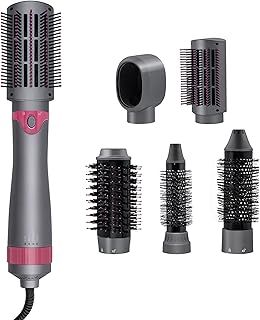 Hair Dryer Brush,5 in 1 Detachable Hairstyler 1000W Hot Air Styler with 3 Temperature Settings, Lightweight Hot Air Brush Wrap Dryer Set for Women